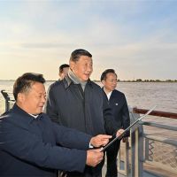 習近平在山東東營考察黃河入?？?砂石高質量發展提上日程
